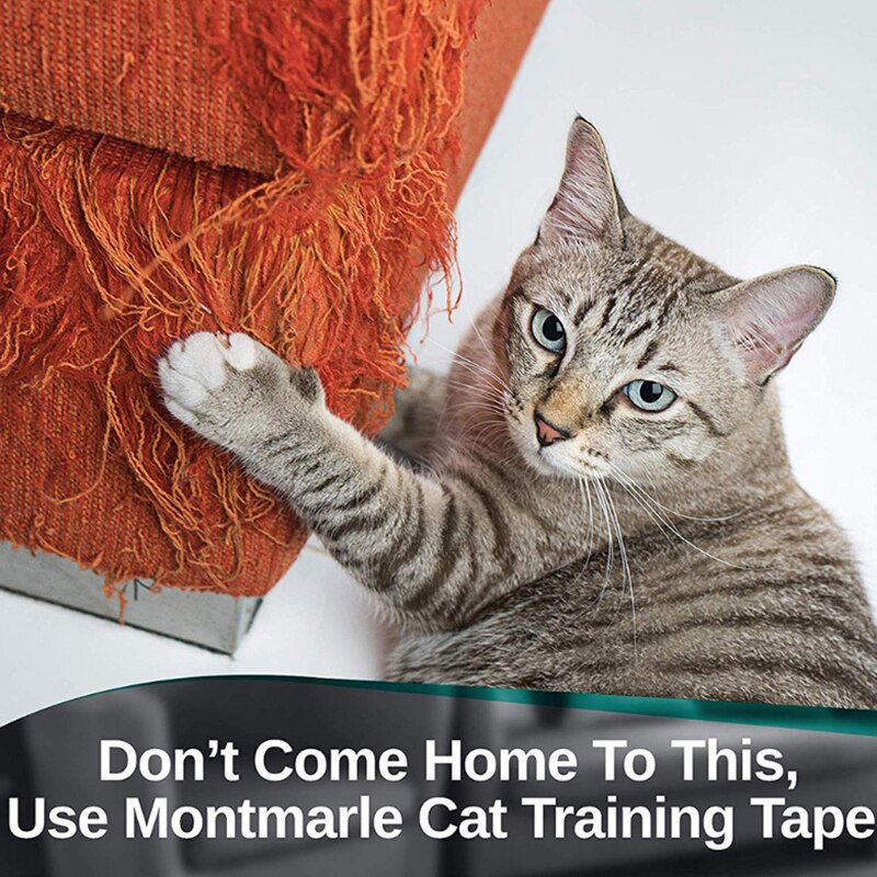 Gato cinta de entrenamiento para Protector para muebles antirrasguños PadsGuard Mat gatos rascador de cuero Protector de sillas de la cinta
