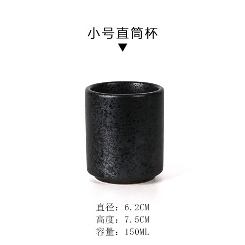 Japanese ceramic teacup water cup retro stoneware coffee cup home teacup commercial cooking tableware: AA 150ml