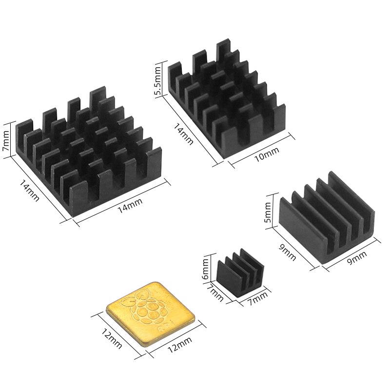 5 stuks raspberry  pi 4 model b koellichamen kit koelpad metalen radiator aluminiumlegering passieve koeling koellichaam voor raspberry  pi 4