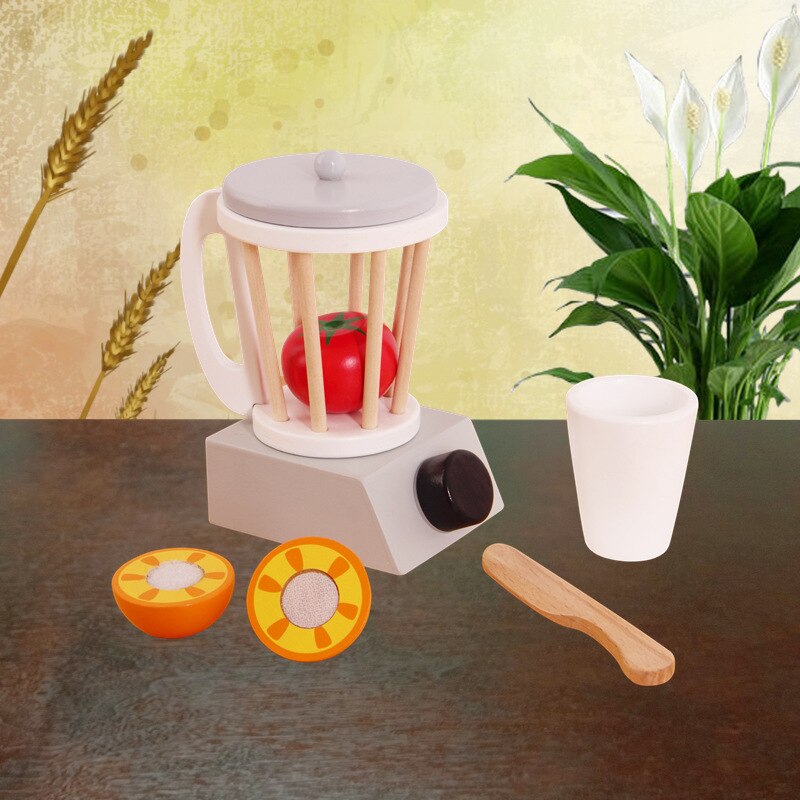 Crianças fingir, brinquedos, conjuntos de brinquedos de madeira, produtor de pães, máquina de aquecimento, jogo, misturador de brinquedos, cozinha, brinquedo educativo: Juicer