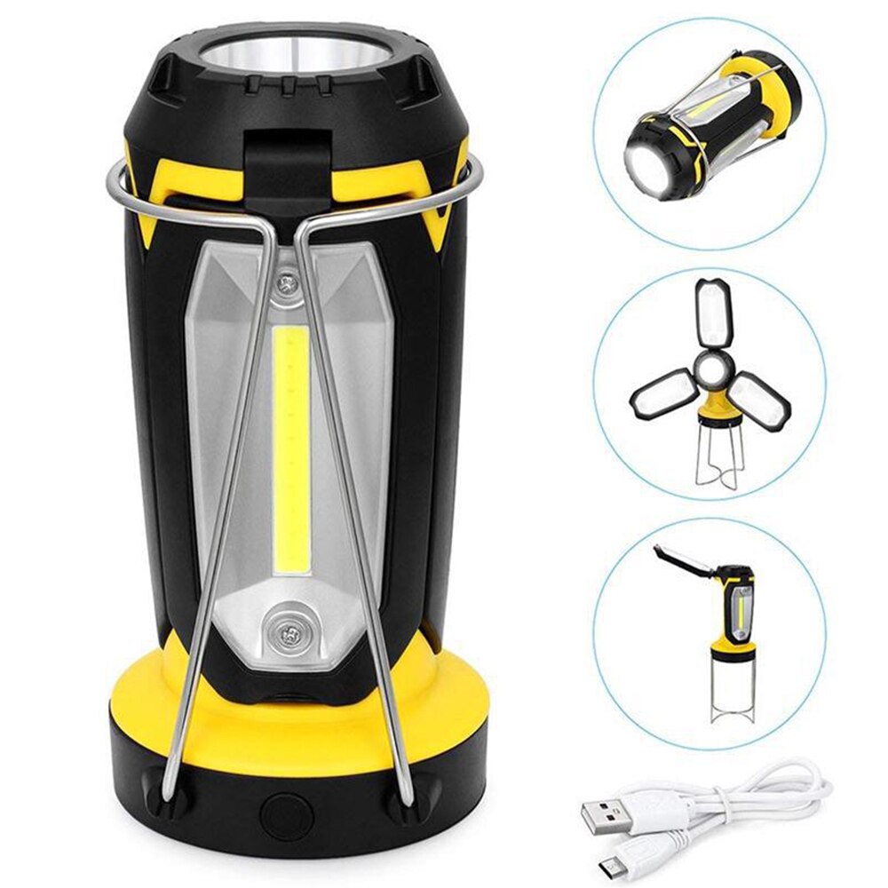 USB Rechargeable/AA Foldable Tent Lantern XPE+3*COB LED Bulb Lamp Emergency Night Fishing Light Outdoor Portable Camping Lamps