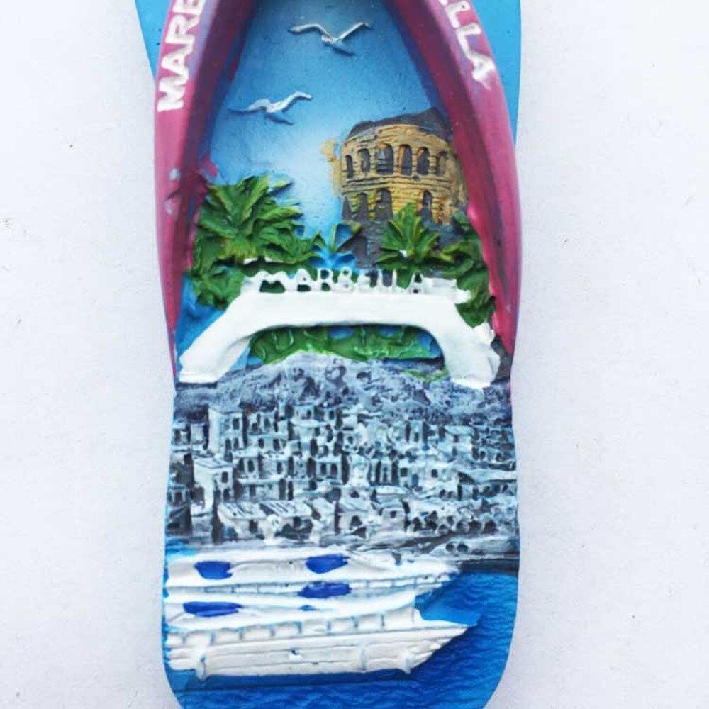 Spanje Zon Coast Marbella Malaga Reizen Souvenir Koelkast Magneten 3D Hars Koelkast Magnetische Sticker Home Decor