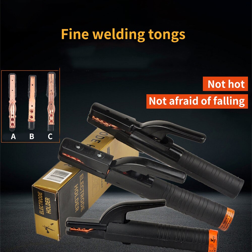 US 800A Welding Tongs Electrode Holder Copper Brass Clamp Rod Handle Accessories Non-slip Handle Clamp Tool Industry