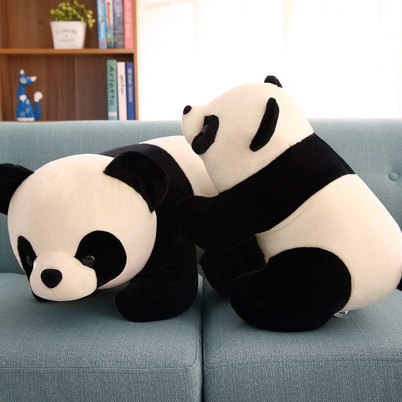 25-40cm Simulation Panda Doll Plush Toy Lying Panda Children's Doll Pillow Sofa Home Decoration
