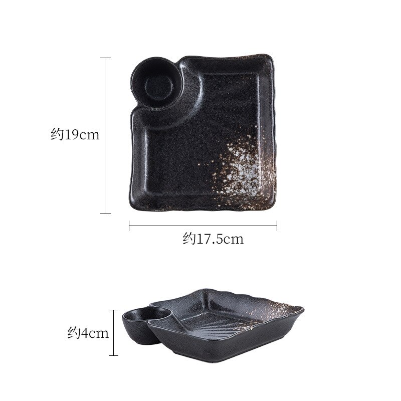 Plato para dumplings de cerámica, plato japonés con plato pequeño, plato occidental para desayuno, vajilla para restaurante y casa: snow Flake White