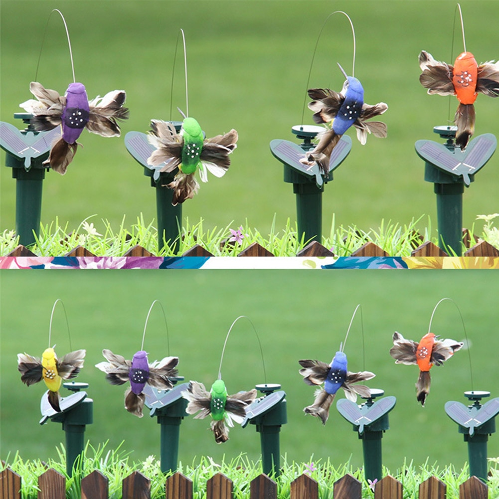 Dancing Flying Home Trillingen Kleurrijke Solar Power Outdoor Fladderende Elektrische Hummingbird Decoratie Tuin Pasen Willekeurige Kleur