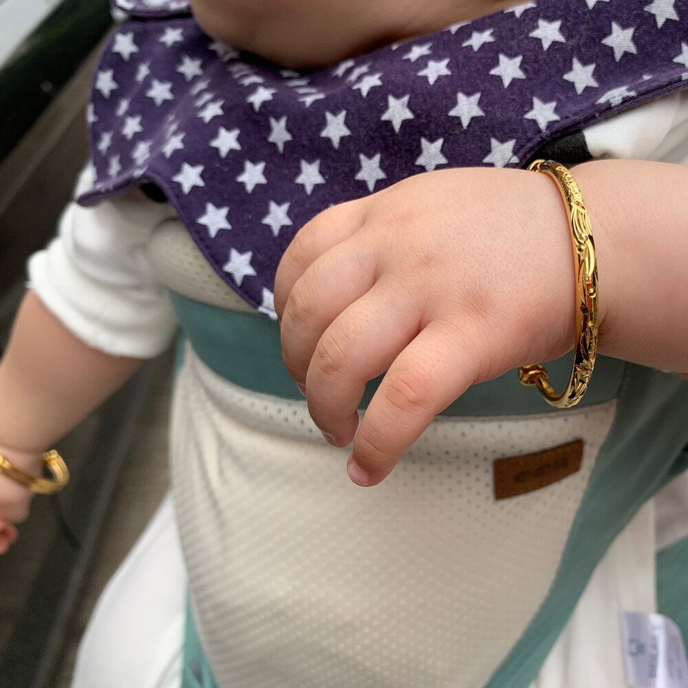 Ethlyn 2 stk/parti justerbar guldfarve baby armbånd og armbånd fødselsdagssmykker bedst til piger børn  b154