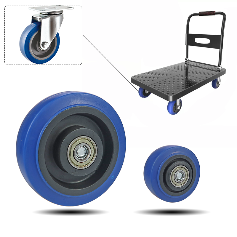 Zwenkwiel Voor Zware Meubels 4 Stuks Industriële Apparatuur Roterende Rubber Marktkar Zware Belasting 3/4/5Inch Slijtvast