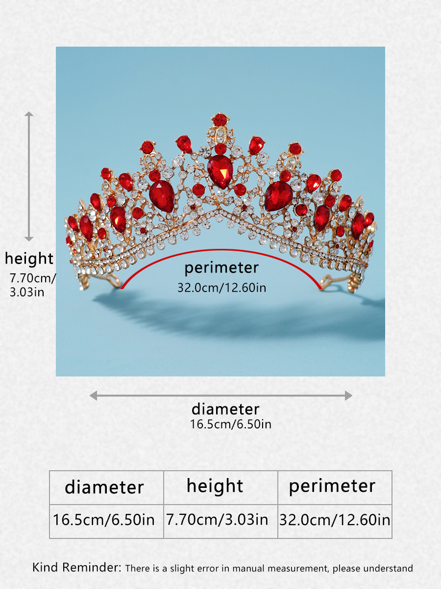 Itacazzo bridal headwear crown, classic red - ColourTiras suitable for women's weddings and birthday parties: Light Yellow Color