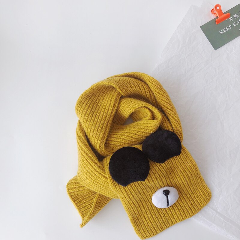 Herfst Winter Baby Gebreide Sjaal Zachte Warme Kids Jongens Meisjes Halsdoek Kinderen Hals Sjaals: YELLOW
