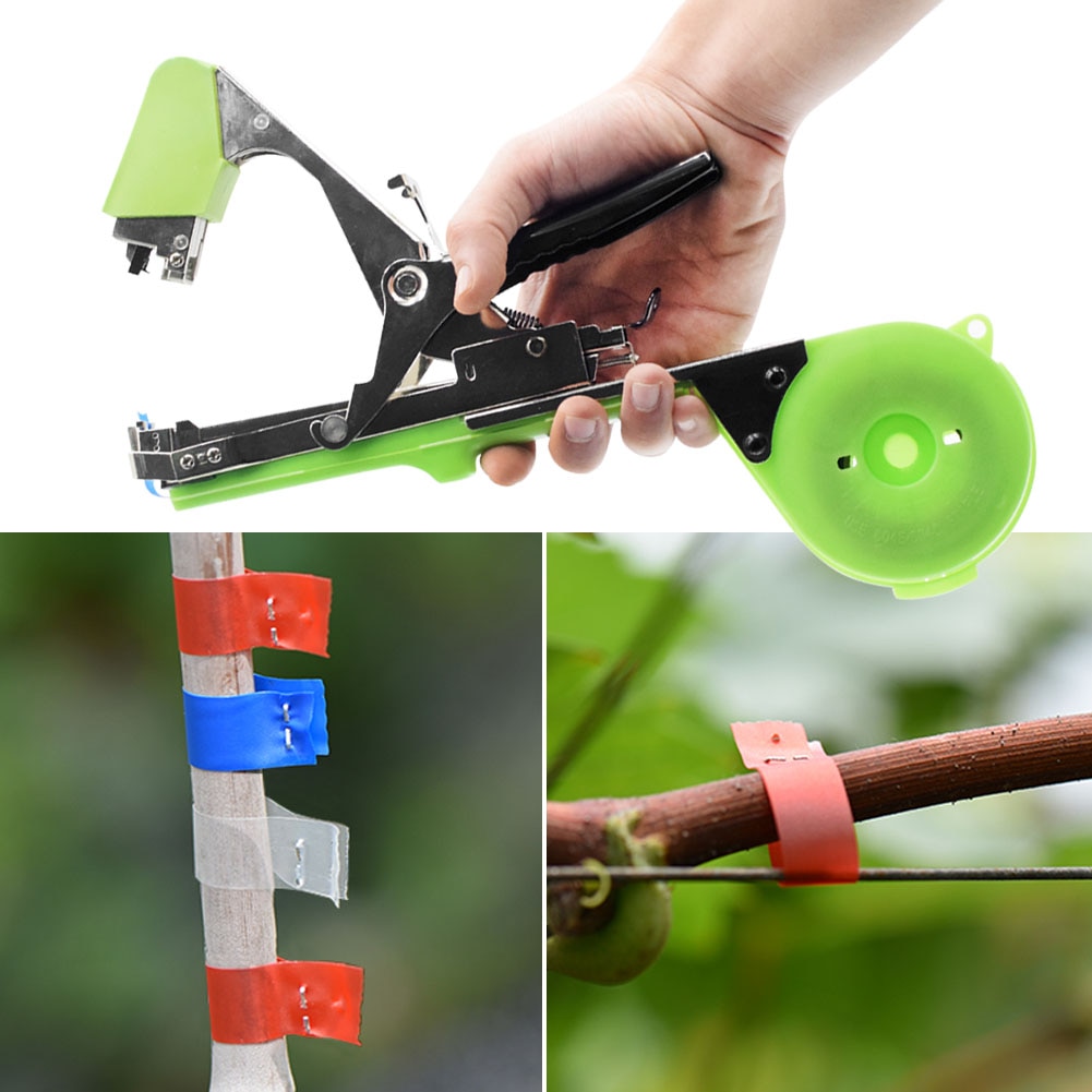 estilo planta rama mano atando grapas + Tapener + cintas máquina de encuadernación flor fruta vegetal tomate uva jardín herramientas 1 Juego
