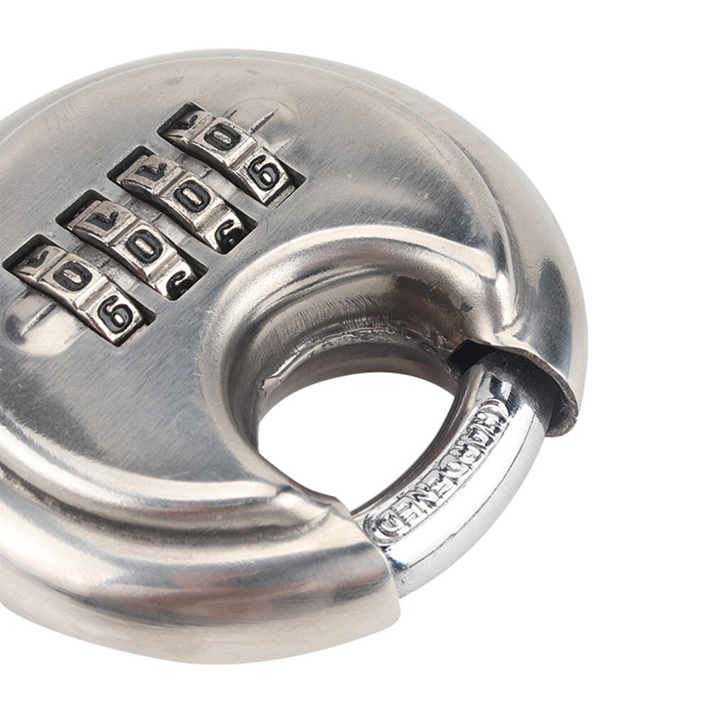 Discus Padlock 70mm Stainless Steel Keyless 4 Digit Combination Gate Fence Lock Unique Parts Portable Car Ornaments