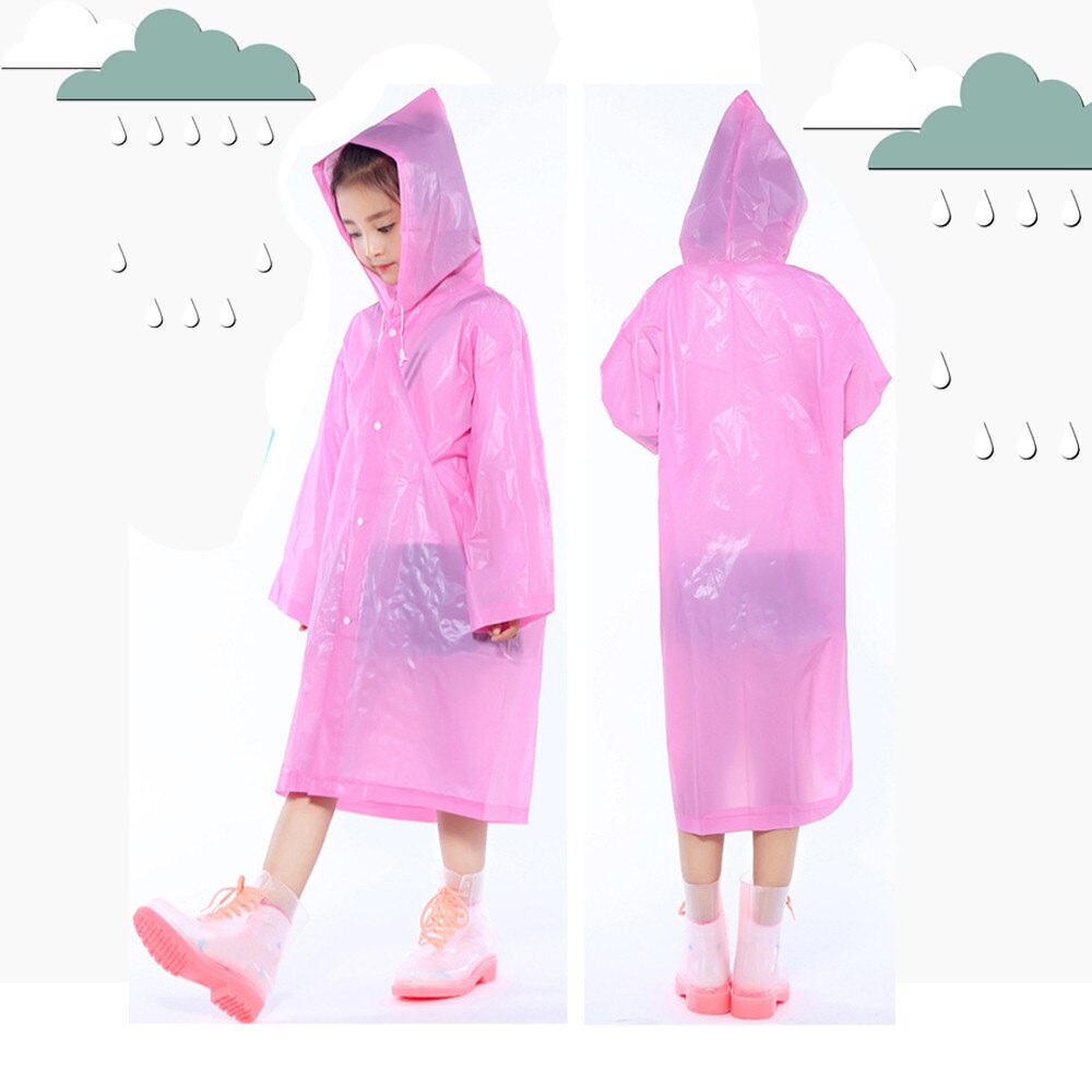 1PC Portable Reusable Raincoats Children Rain Ponchos For 6-12 Years Old Cartoon Raincoat Kids Children Windproof Rain Coat