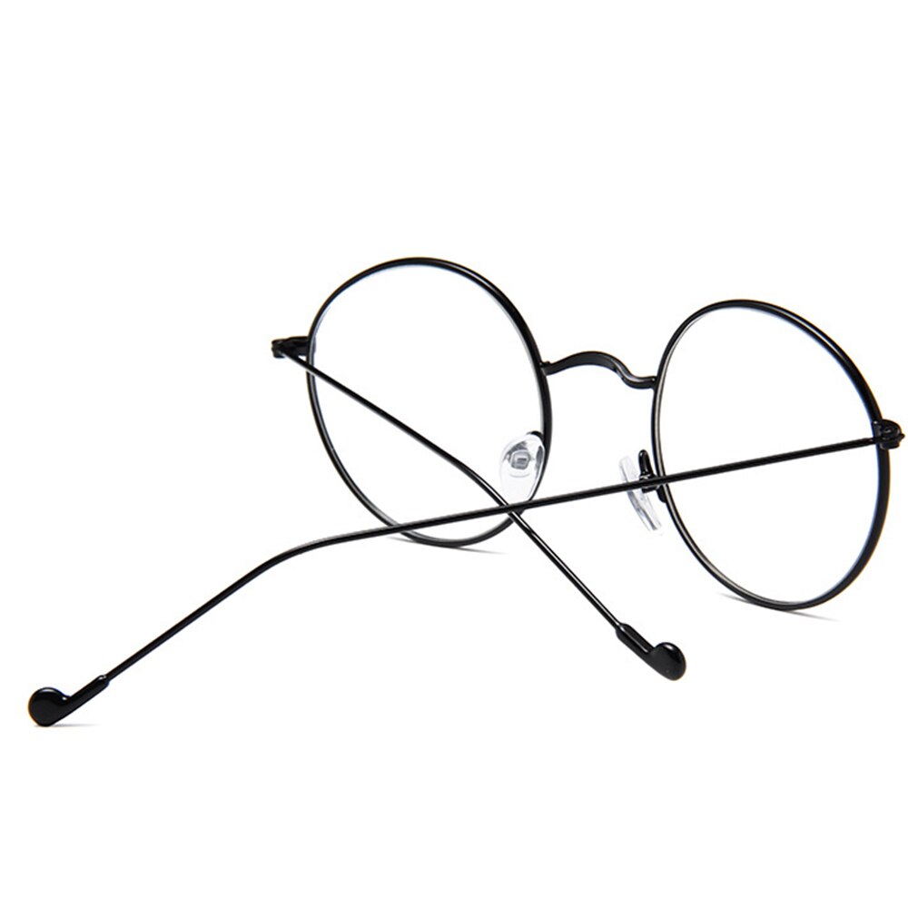 Metal Ladies Glasses Frame Round Transparent Lens Classic Retro Men Prescription Optical Glasses