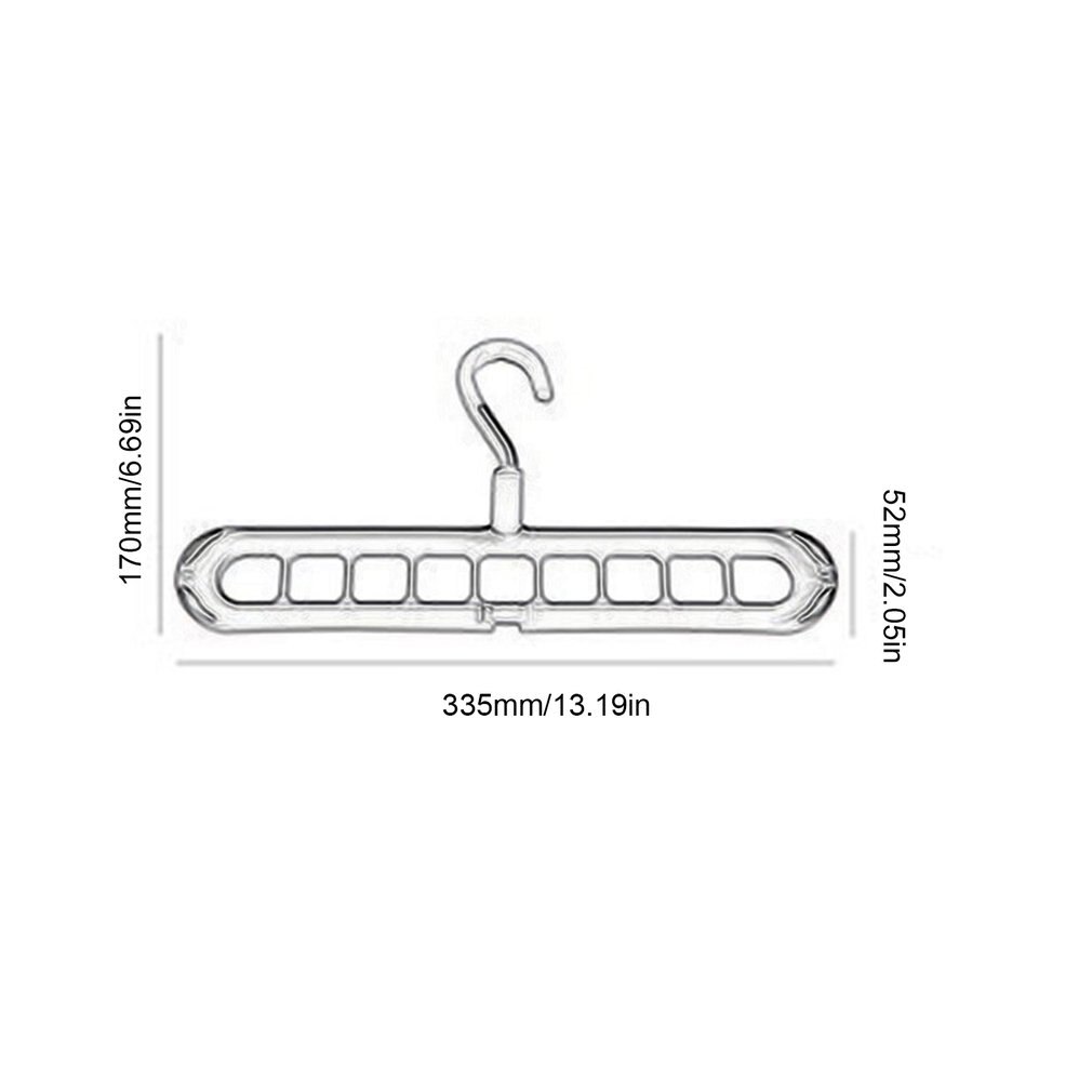 Rotating Nine-Hole Hanger Multi-Function Multi-Layer Folding Magic Hanger Wardrobe Storage Plastic Rack