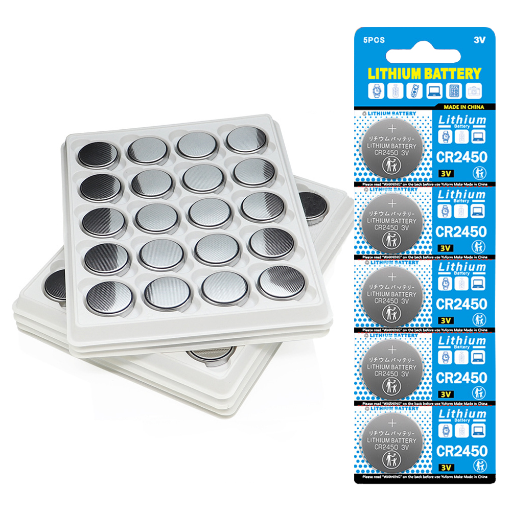 5-100pcs 3V CR2450 Button Batteries CR2450 5029LC LM2450 DL2450 CR2450N BR2450 600mAh Lithium Cell Coin Watch Battery