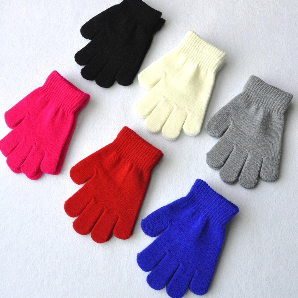 Candy Solid Color Winter Kids Gloves Mittens Children Girls Boys Student Writing Keep Warm Finger Gloves For 7-11 Years Old