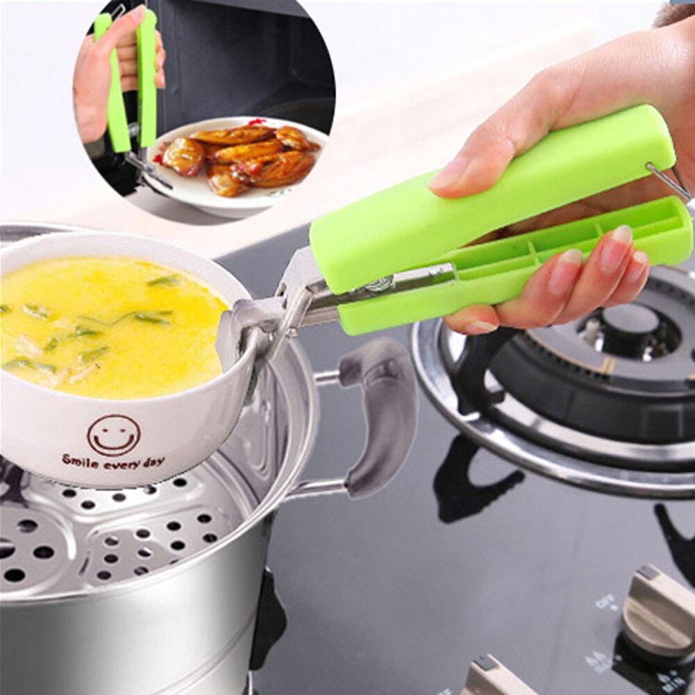 Stainless Steel Anti Pot Pan Dish Plate Bowl Gripper Clip Kitchen Tool