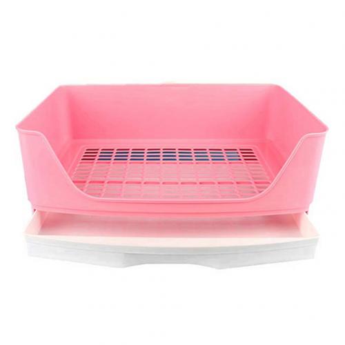 1PC Pet Rabbit Portable Drawer Toilet Litter Tray Pad Holder Training Mesh Box Case Pets Set Accessories: Pink