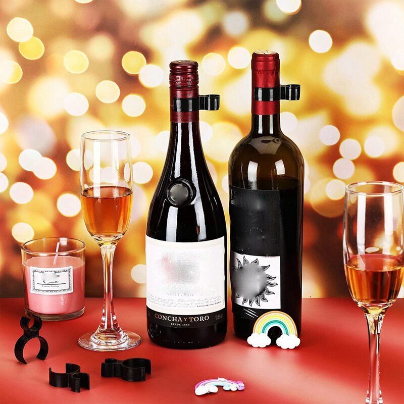 18Pcs Champagne Fles Glitter Enkele Houder Veiligheid Clips Fles Clips Voor Kaars Kerstmis Partijen Huwelijksceremonie