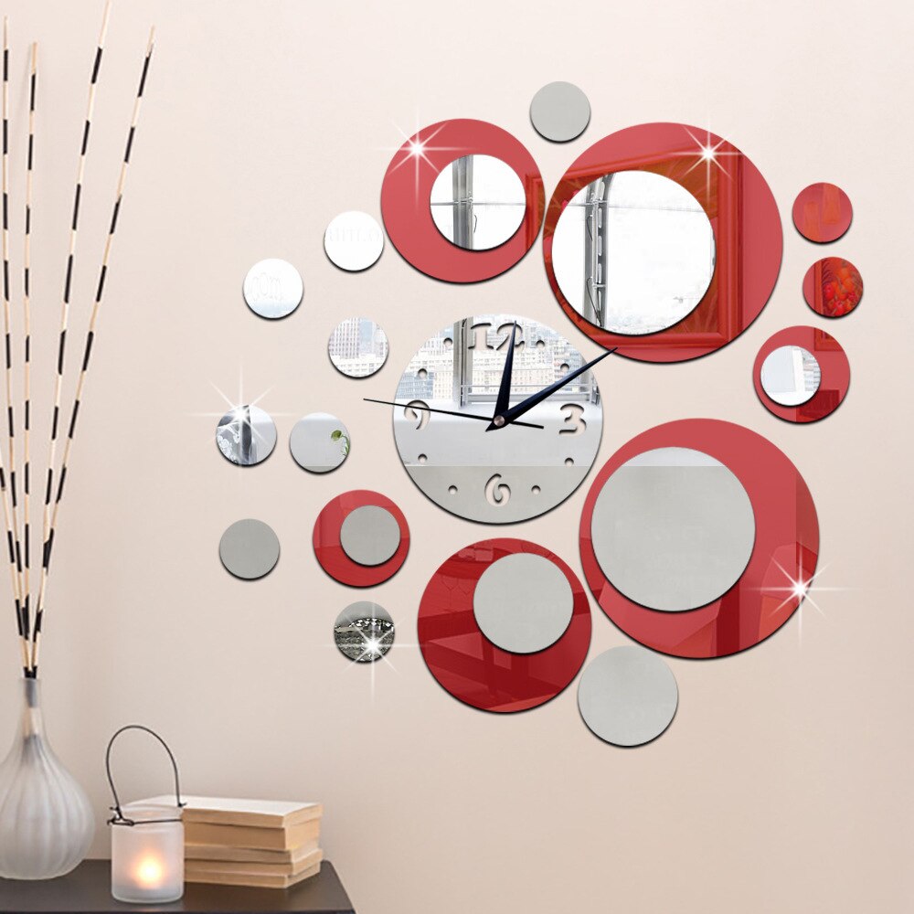 3D horloge murale miroir Stickers muraux grandes horloges de cuisine décoratives autocollants acryliques auto-adhésif suspendus montre décor salon