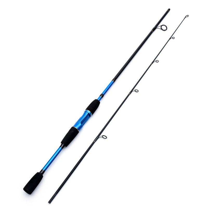 2 sek 7 "M moc węgiel wabik wędka spinning 1.68m / 1.8 M spinning wędka 4 kolory przenośny spinning pręt odlewniczy: Niebieski
