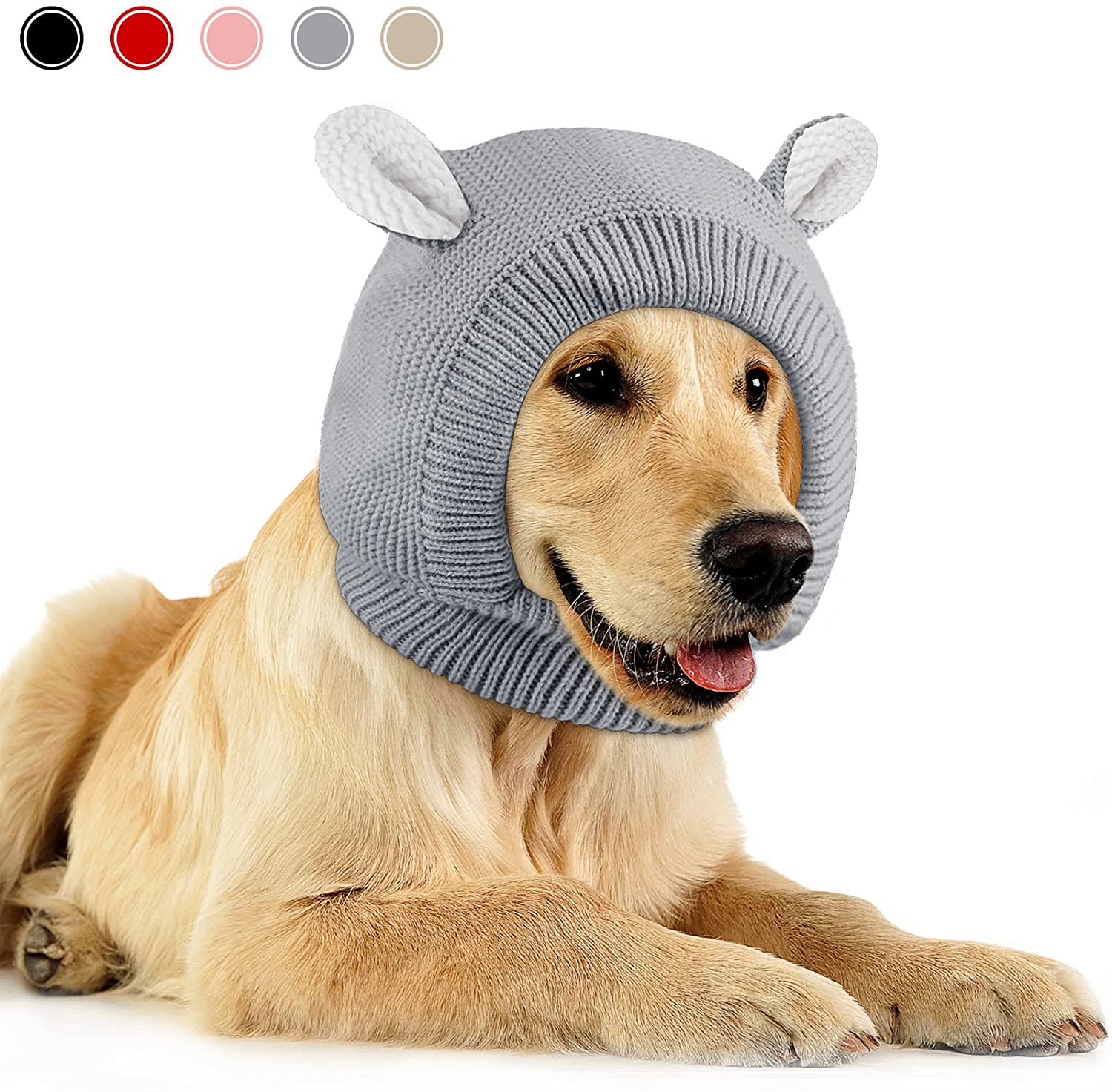 Quiet Ears for Dogs, Dog Ear Muffs Noise Protection Knitted Dog Hats Pet Ears Warm Dog Ear Cover Winter Hat Bunny Costume