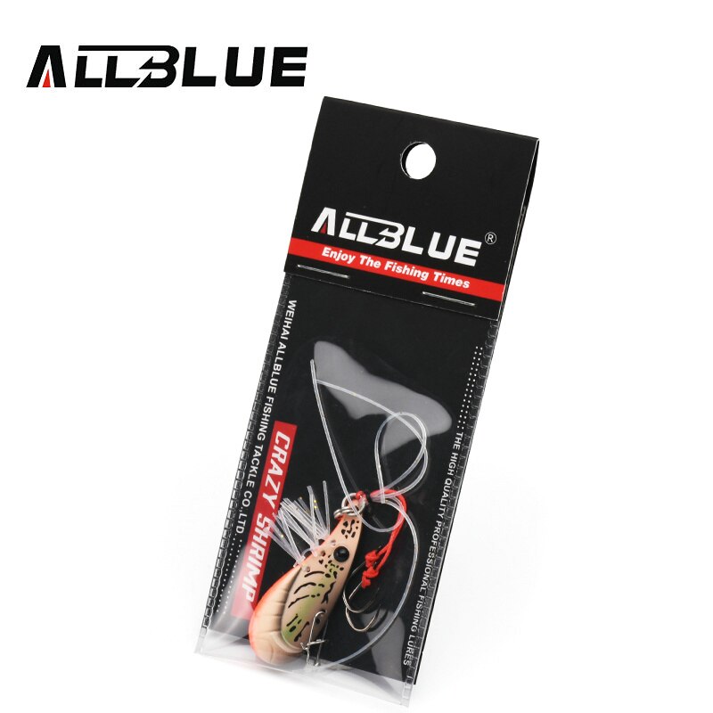 ALLBLUE Crazy Shrimp 7g 14g Metal VIB Sinking Blade Spoon Fishing Lure Bass Artificial Bait With Jig Assist Hook Rubber Skirt