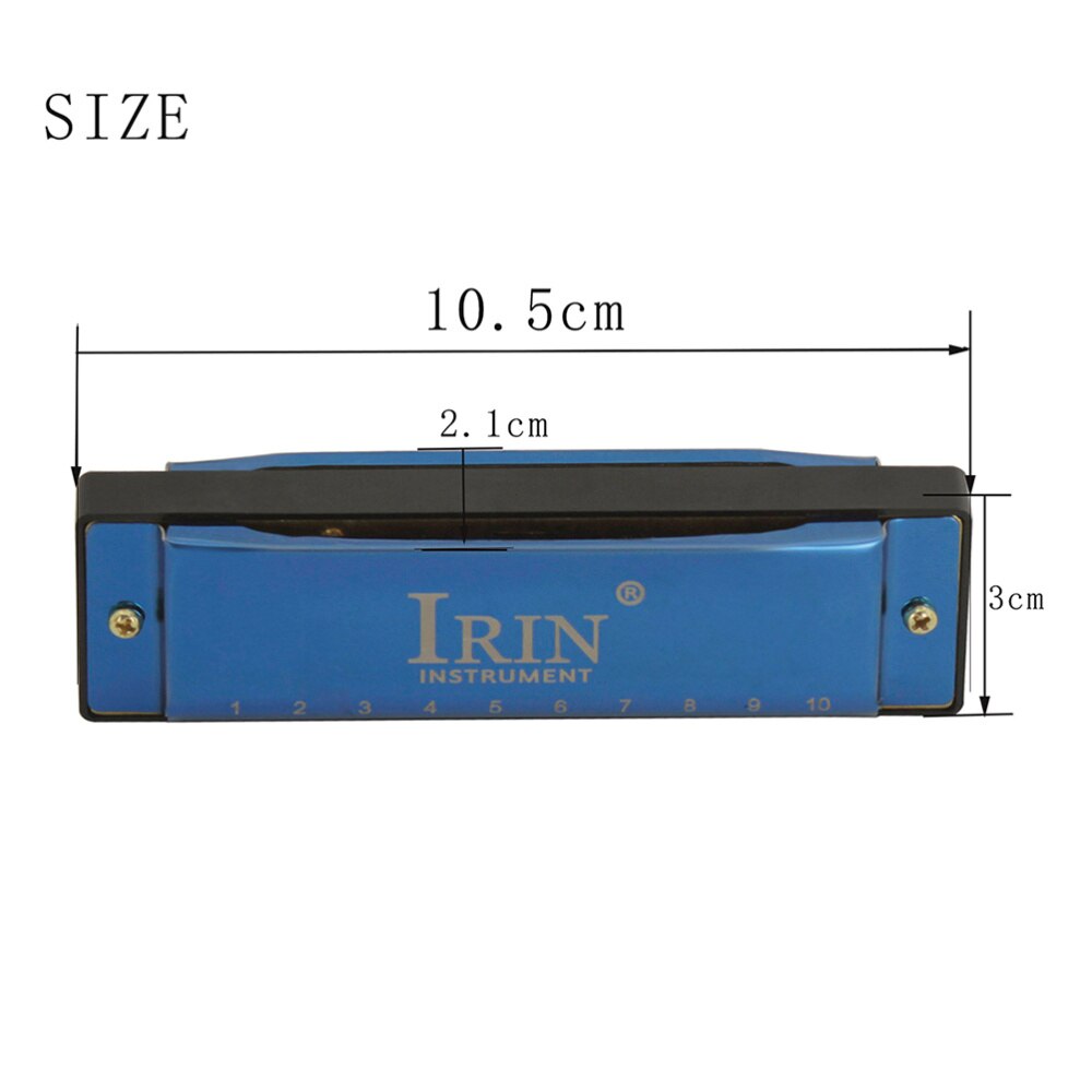 Blues Harp 10 Holes 20 Tone Harmonica Packed With A Box Playing Instruments Small Instruments (Black with Cleansing Towe