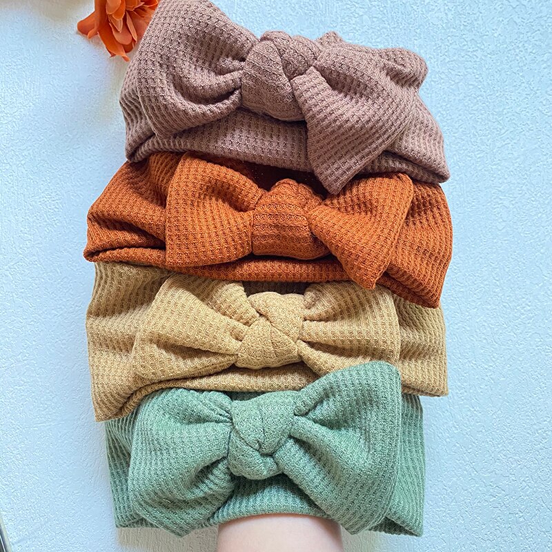 Bandeau en Nylon pour bébé, Turban avec nœud en soie, accessoires pour cheveux, diadème de princesse pour enfant en bas âge