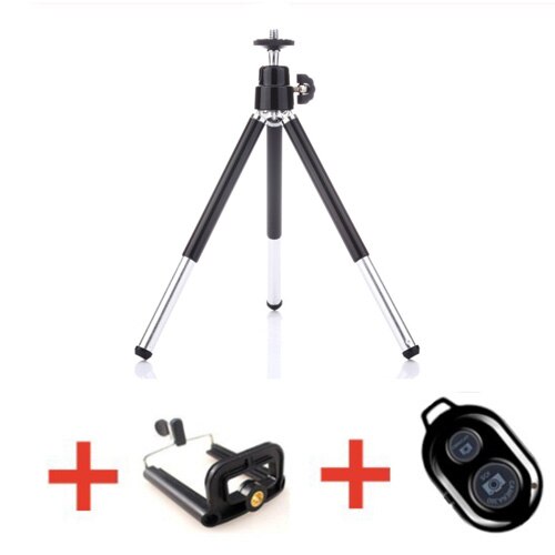 Universalstativ tripod mobiltelefon kamera mobilhållare monopod stativ klämma aluminium förlängningsstativ för telefon trip celular: C