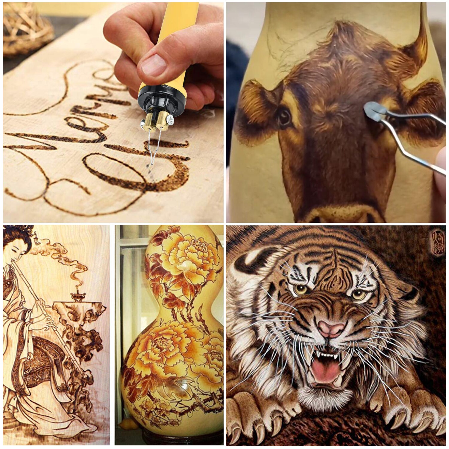 110V-240V Woodburner Houtgestookte Tool Kit Woodburning Pyrography Pirograbador Pen Machine Set Elektrische Soldeerbout