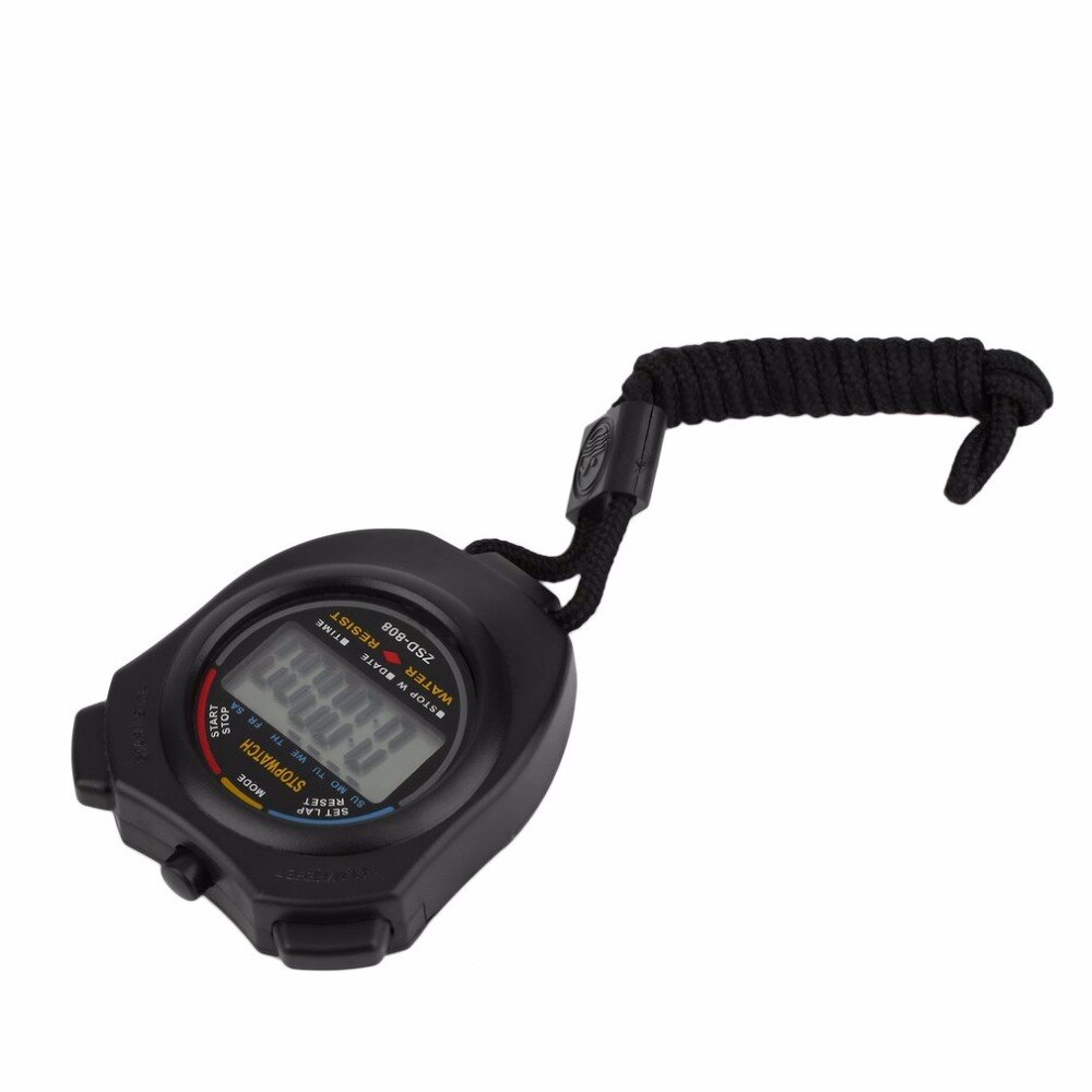 1pcs Stopwatch Chronograph Handheld Digital LCD Sports Counter Timer with Strap Worldwide