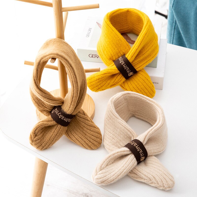 Winter baby scarf boys cross scarf winter and autumn knitted warm girls collar children scarf trend