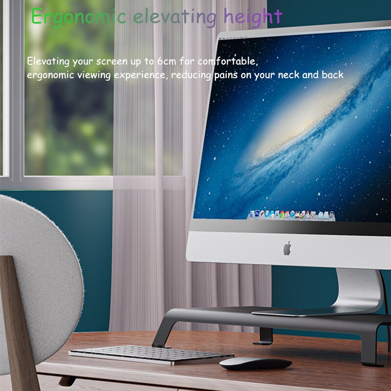 Soporte de Monitor de aluminio para ordenador portátil, plataforma resistente para pantalla LCD iMac MacBook, organizador de mesa