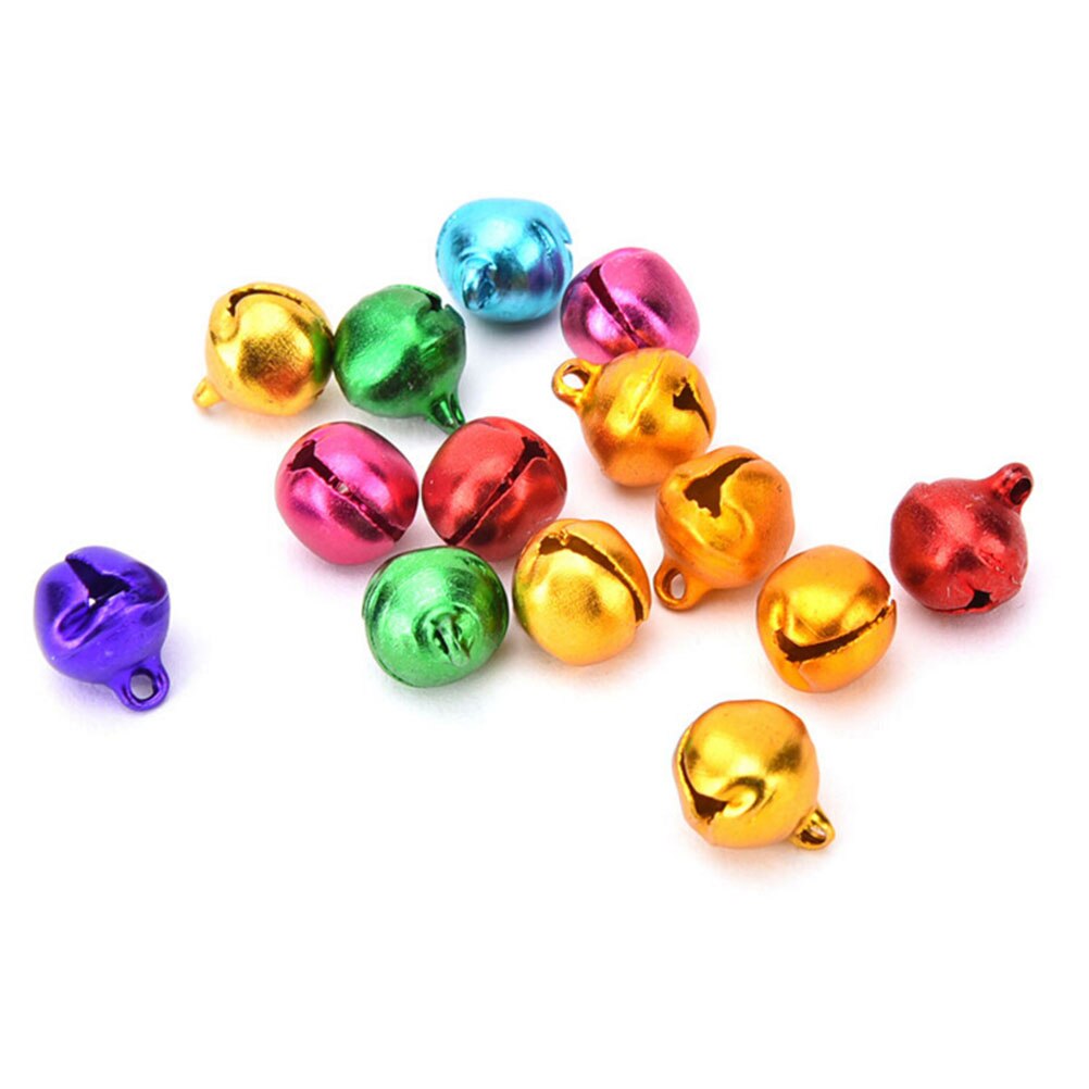 100 stk/parti 3 størrelser bland farver løse perler små jingle bells gør-det-selv håndlavet håndværk juleår juledekoration