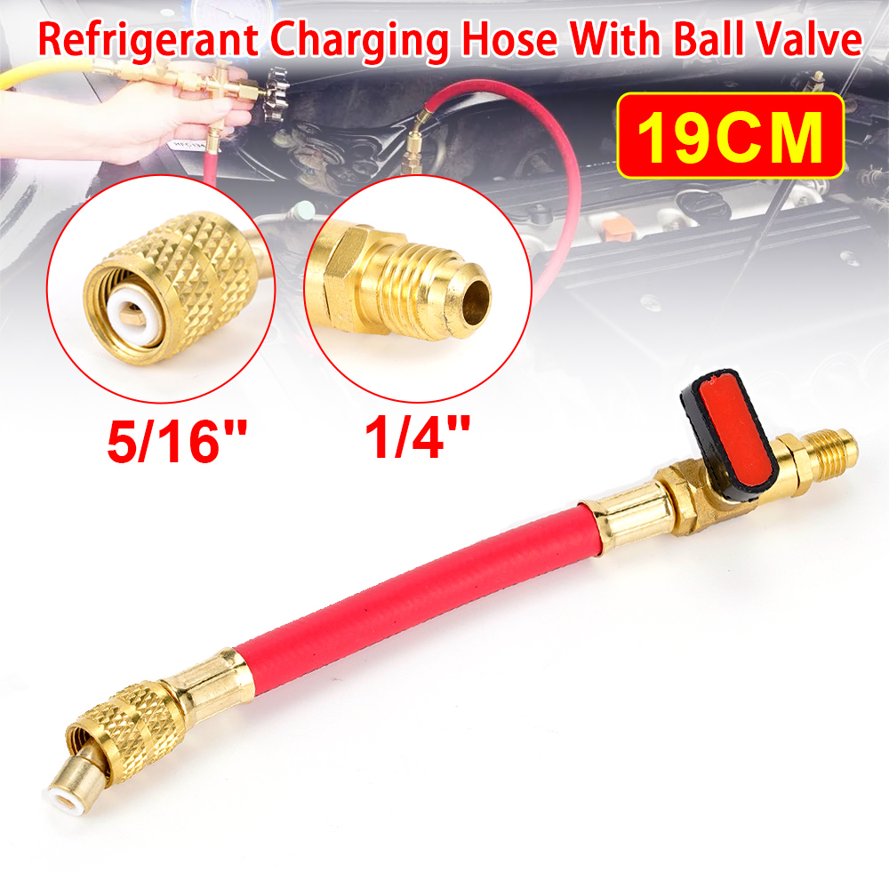 Juego de mangueras de manómetro de diagnóstico de coche, conjunto de herramientas de refrigeración, aire acondicionado, CA, 19cm, R134A, 800PSI