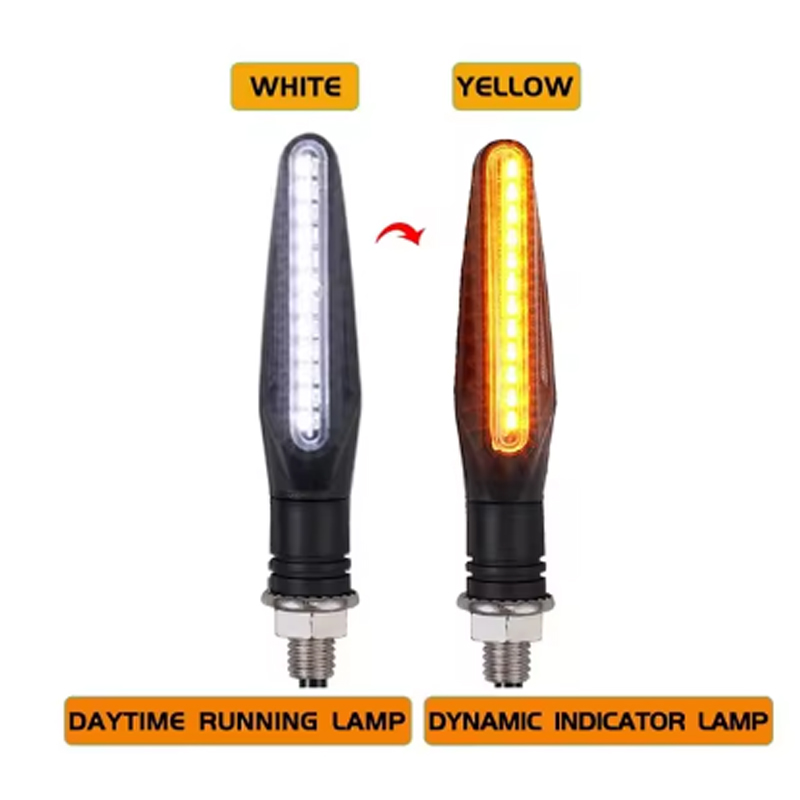24LED Motorrad LED Blinker Weiß verrotten Bernstein Fließende Indikatoren Vorne Hinten Licht Blinker Blinker Für Schmutz Fahrrad Sport: Weiß