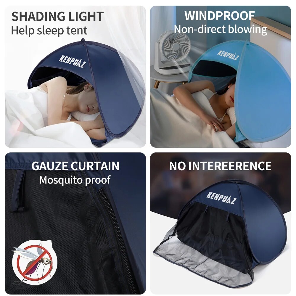 Portable Sun Shelter Instant Sun Shade Canopy Head PopUp Canopy Automatic Shade Tent for Beach Camping Fishing Hiking Picnic