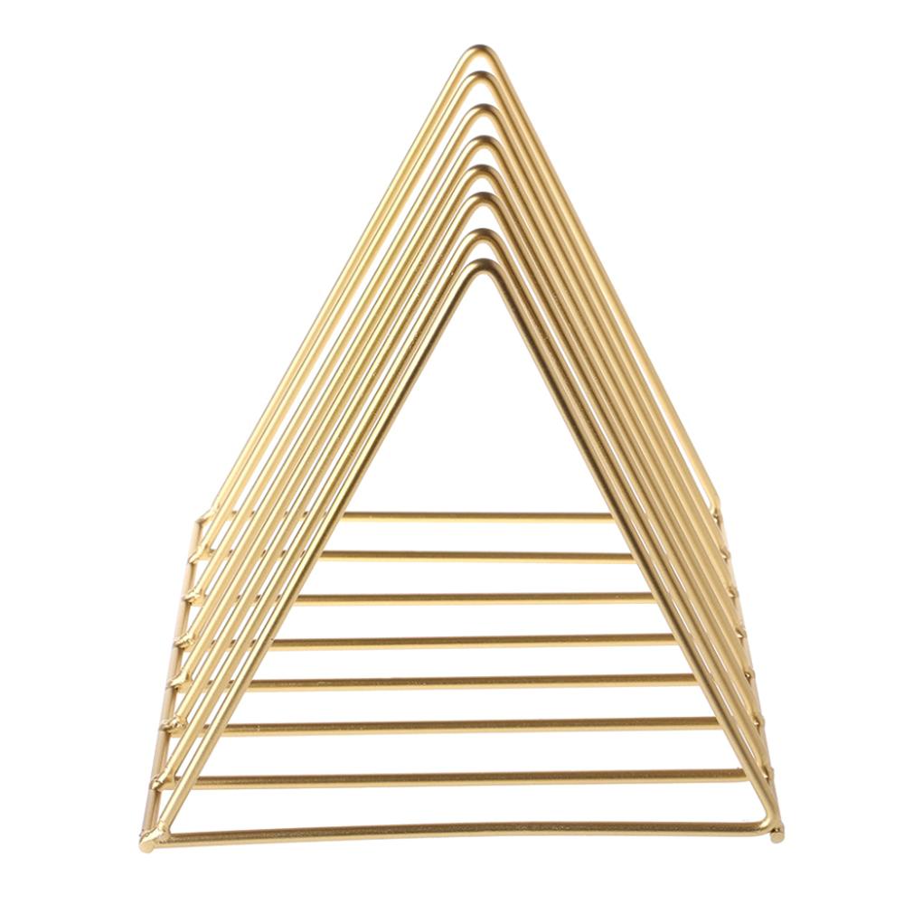 Iron LP Record Rack Triangle Book Magzine Holder Desk Record Storage Organizer