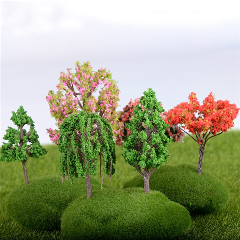 16 style Mini arbre fée jardin décorations Miniatures Micro paysage résine artisanat bonsaï Figurine jardin Terrarium accessoires