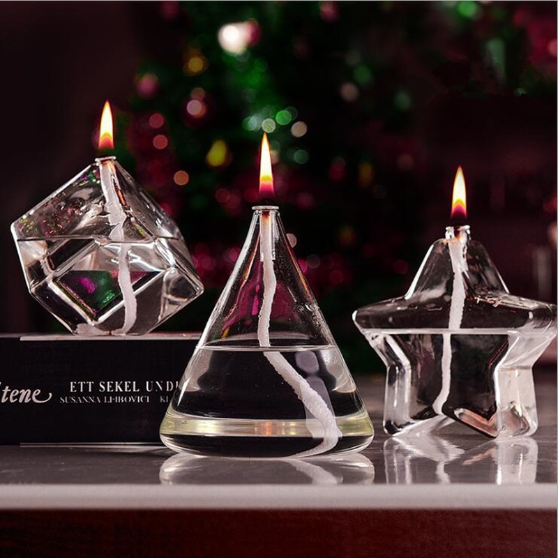 6pcs/pack The Geometry Glass Oil Lamp Wedding Decoration Handcraft Glass Candle Holder Friend Candle Holder