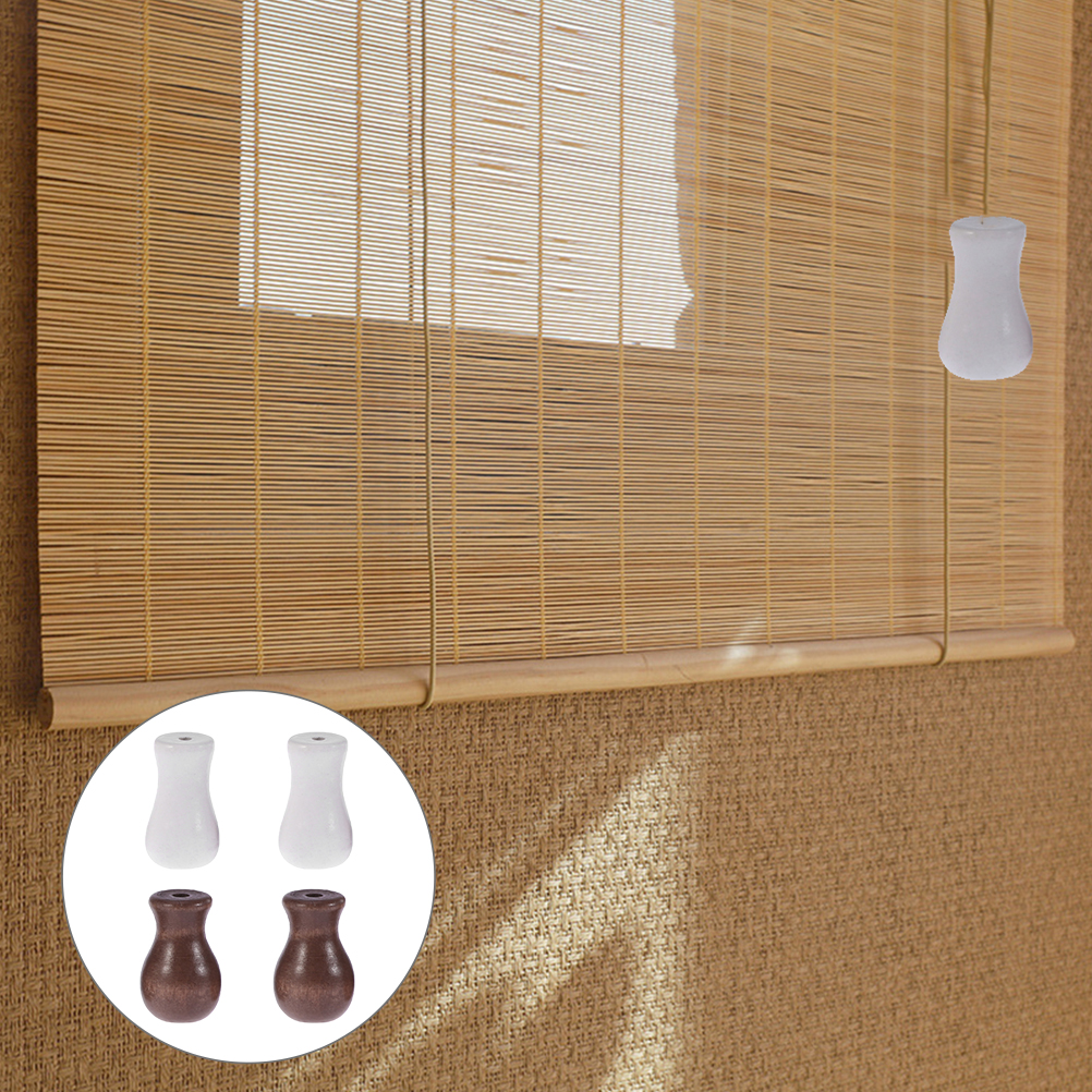 4pcs Wooden Roller Blind Pendants Cord Pulls for Home Replaceable Blind Knobs