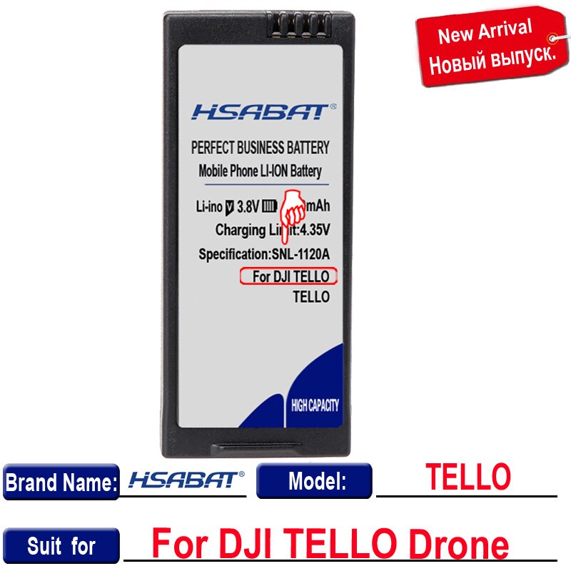 [Hsabat] 1800Mah Vervangende Batterij Voor Dji Tello Drone Vlucht Batterij Accessoires