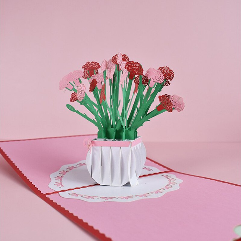 3D Mother's Day Pop Up Card Flowers Card Thank you Greeting Card Love Mom