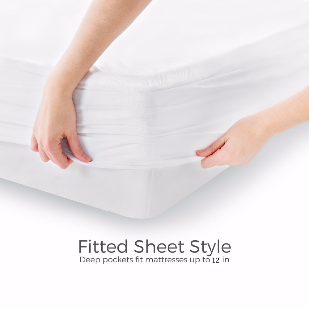 Russisk alle størrelse 100%  polyester glat vandtæt madrasbetræk maskine vaskbar madrasbeskytter colchao støvmider sengebetræk