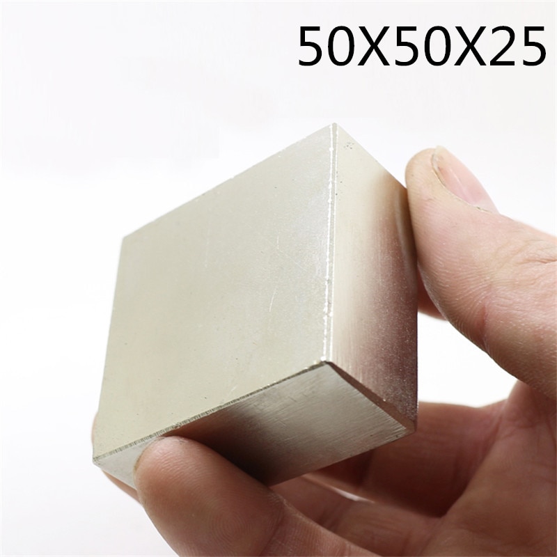 N52 Zeldzame Aarde Permanente Magneet Vierkante Magneet 50X50X25Mm Vierkante Neodymium Magneet Blok Super sterke Magnetische Kracht