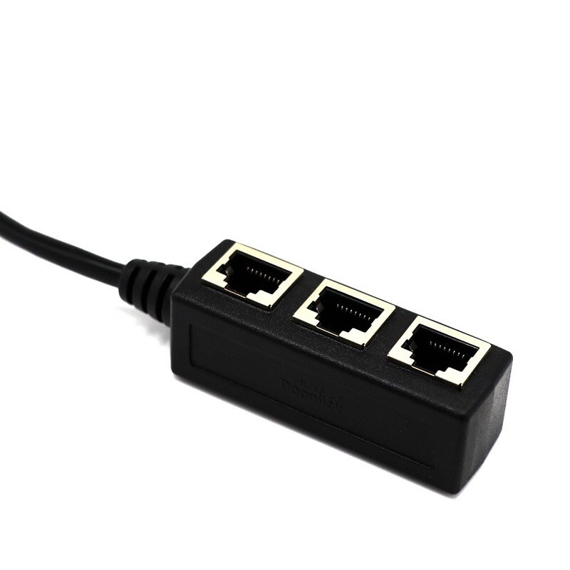 3 in 1 rj45 splitter lan ethernet netværk  rj45 stik forlænger adapter kabel til netværk udvidelse 1 han  to 2/3 hun