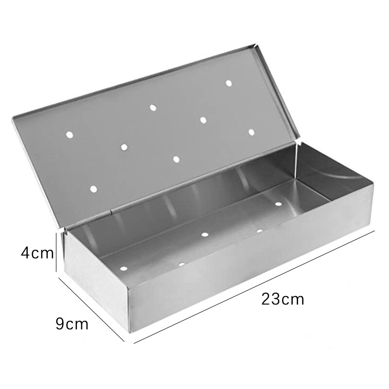Stainless Steel BBQ Smoker Box Wood Chips Barbecue Smoker Indoor Outdoor Charcoal BBQ Grill Meat Infused Smoke Box BBQ Tools: Default Title