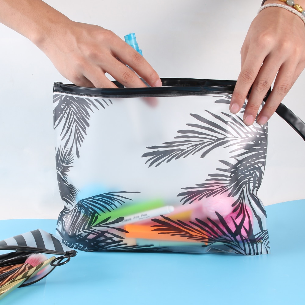 Bolsa de cosméticos, herramientas para brochas de maquillaje, estuche de bolígrafo, bolsa de maquillaje transparente, cremallera, soporte de productos de aseo, almacenamiento, Kit de herramientas de maquillaje, 3 tamaños